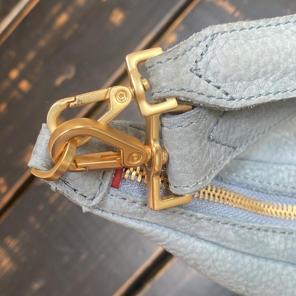 Hammitt Light Blue Suede Crossbody Bag - Picture 10 of 16